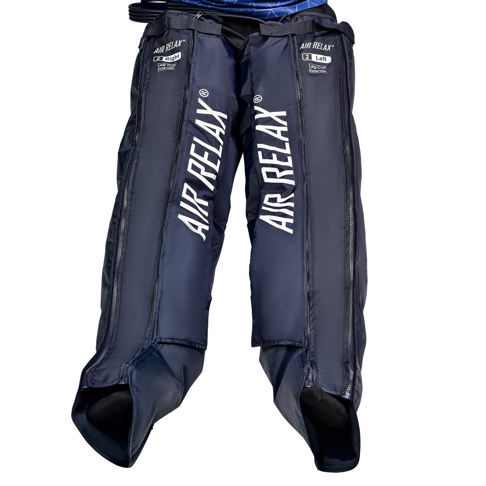 AIR RELAX AR-3.0 & AR-2.0 LEG SLEEVE EXTENDERS — Pair of leg sleeves with extenders fitted
